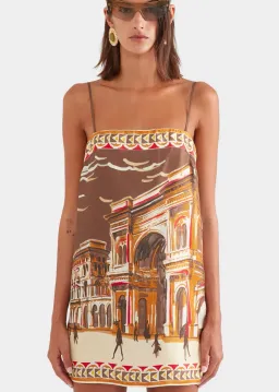 Venroy Silk Twill Mini Dress in Brown Size XS / AU 6  for rent on The Volte - image 2