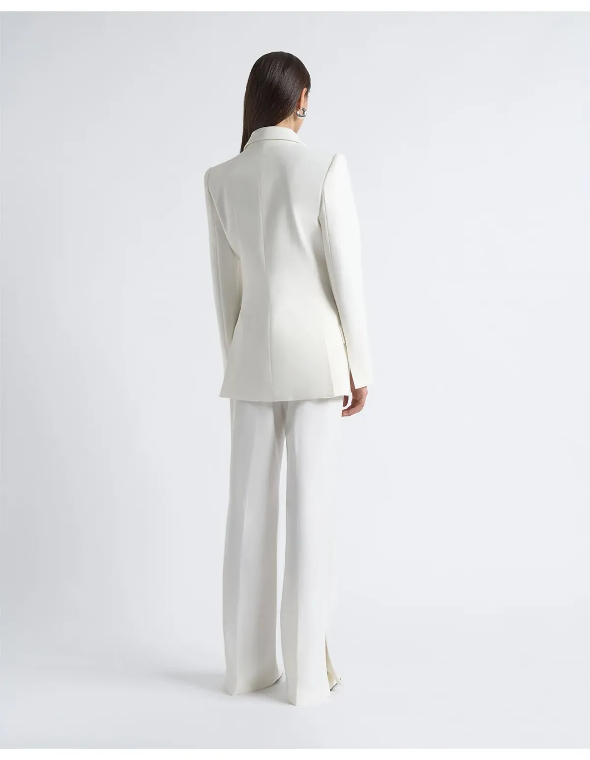 Cue Single Breasted Satin Lapel Blazer Size 6 AU Ivory - Image 5