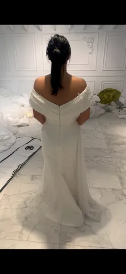 Thomas Lazar Dress/ Second Engagement Wedding White Dress for rent on The Volte - image 4
