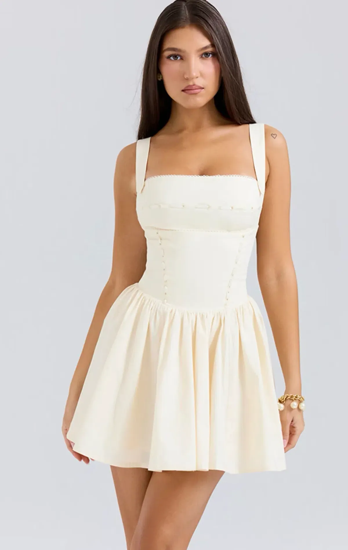 House of CB Honor buttermilk ribbon detailed mini dress size S - Image 1