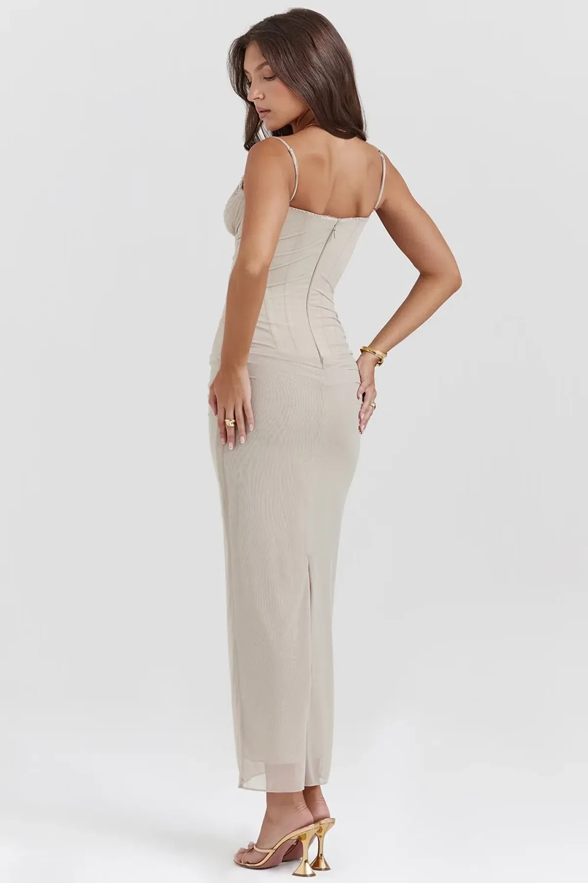 House of CB Nalini Maxi Dress in Sand Size XS - Image 3