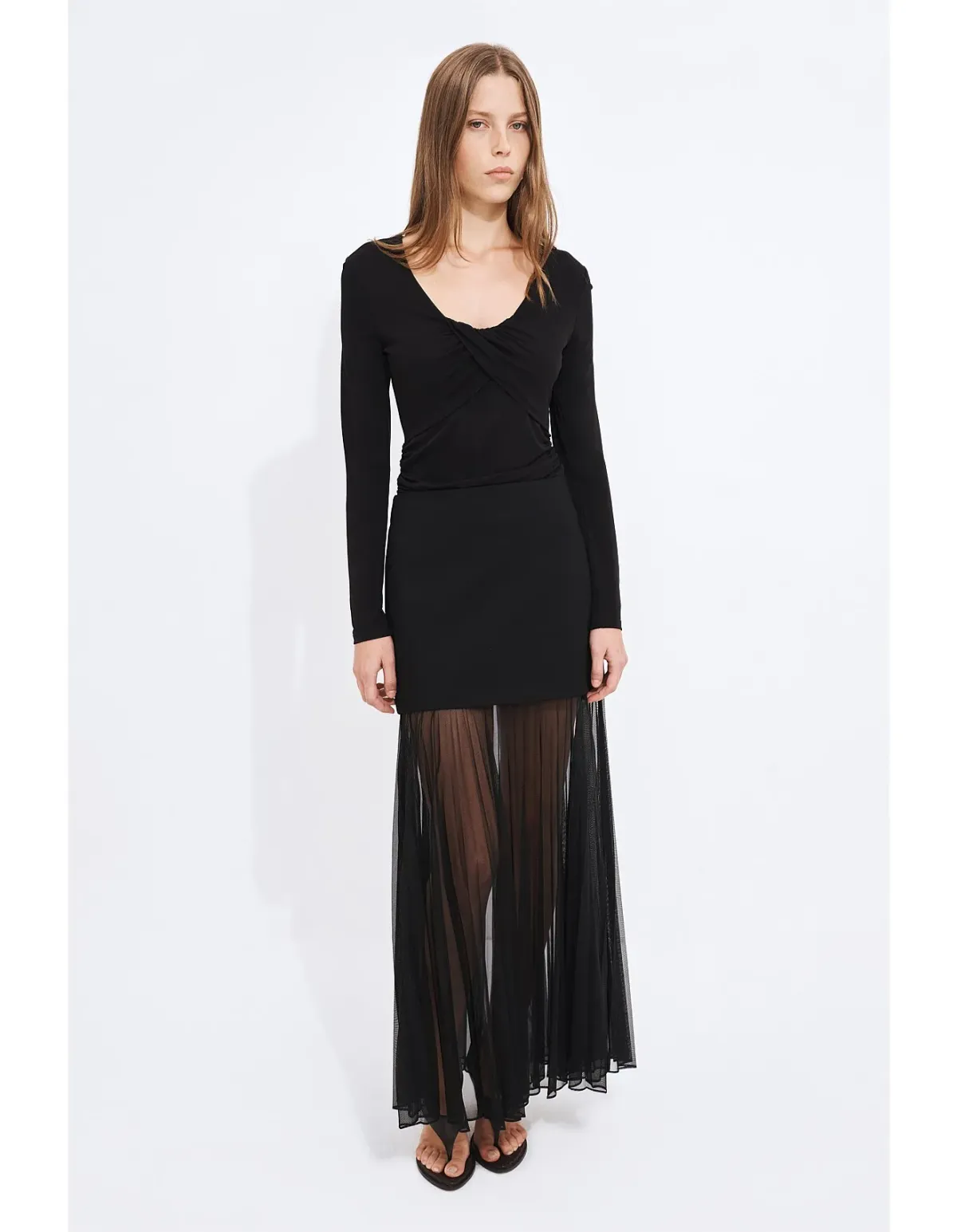 AJE STUDIO Ivy Sheer Maxi Skirt Black Size 16 AU - Image 1