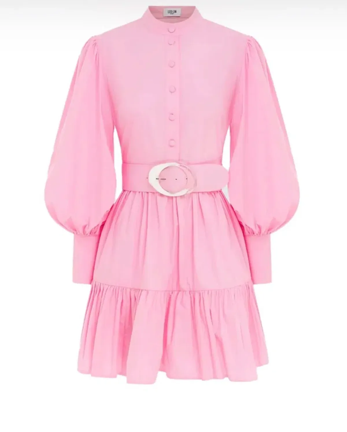 Leo Lin Alexandra Bubblegum Pink Belted Mini Dress Size 12 - Image 3