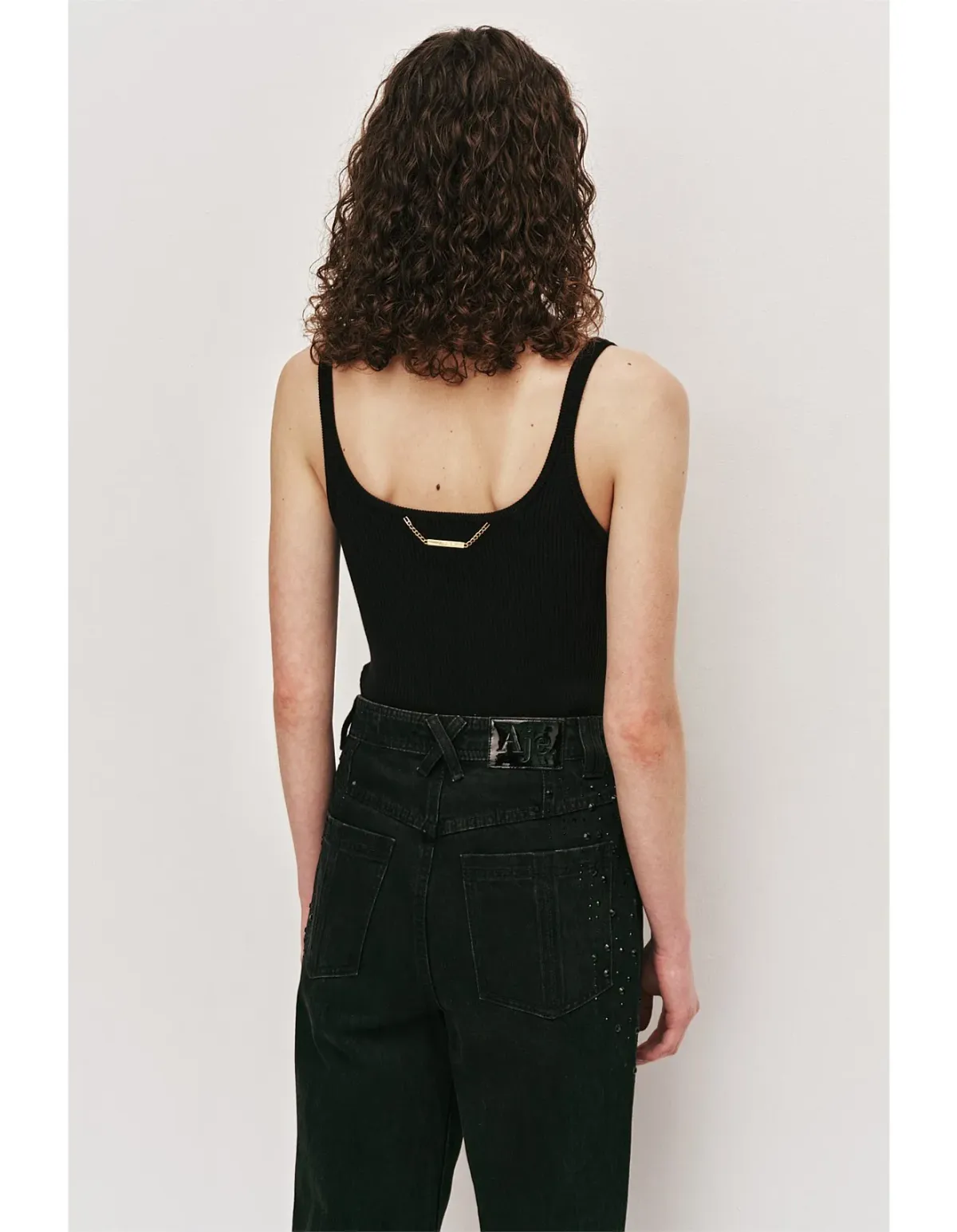 Aje Vanaia Black Tapered Denim Jeans Size 6 - Image 3