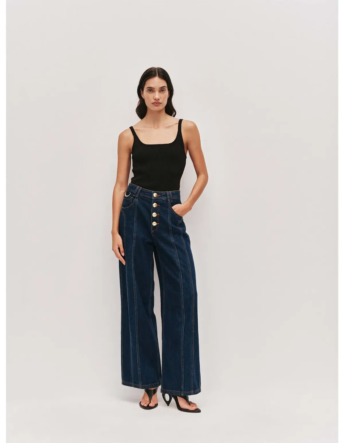 Aje Elodi Straight Denim Jeans Size 6 Blue - Image 1