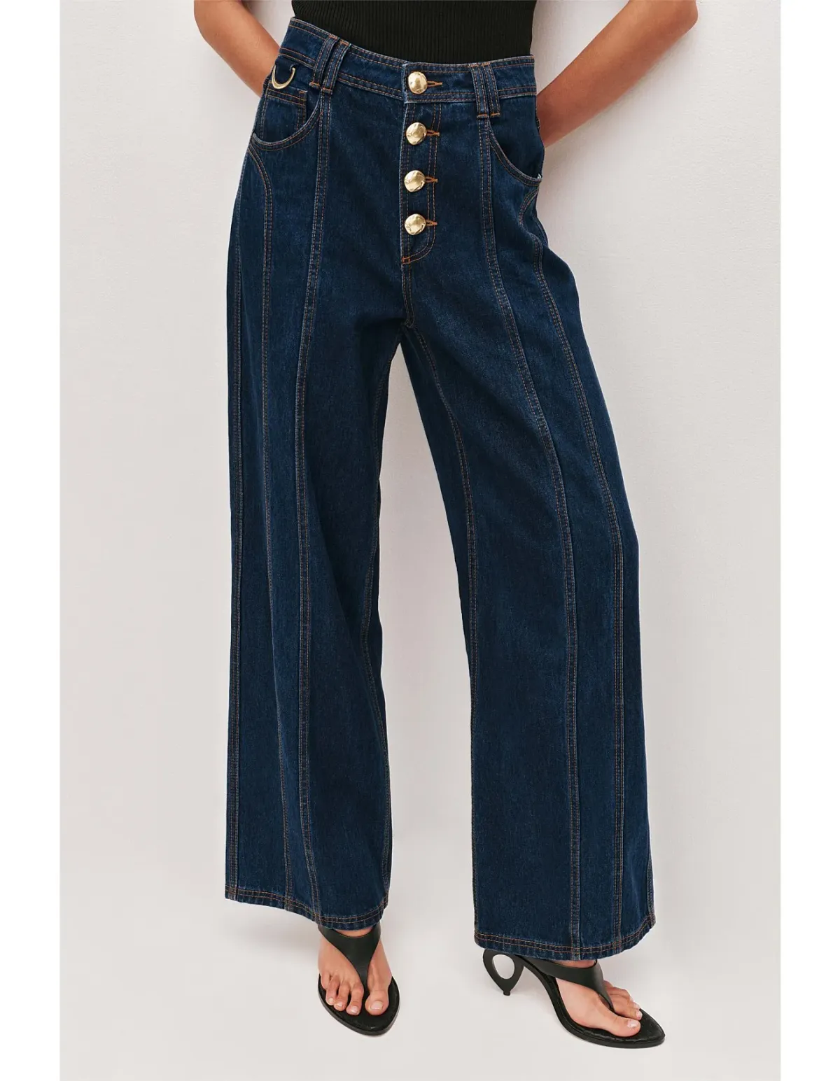 Aje Elodi Straight Denim Jeans Size 6 Blue - Image 2