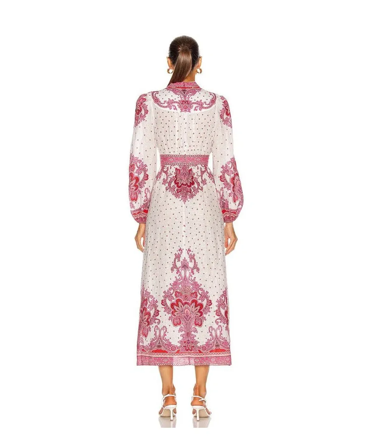 Zimmermann Bells Paisley Long Dress Red Paisley Size 1 / Au 10 - Image 3