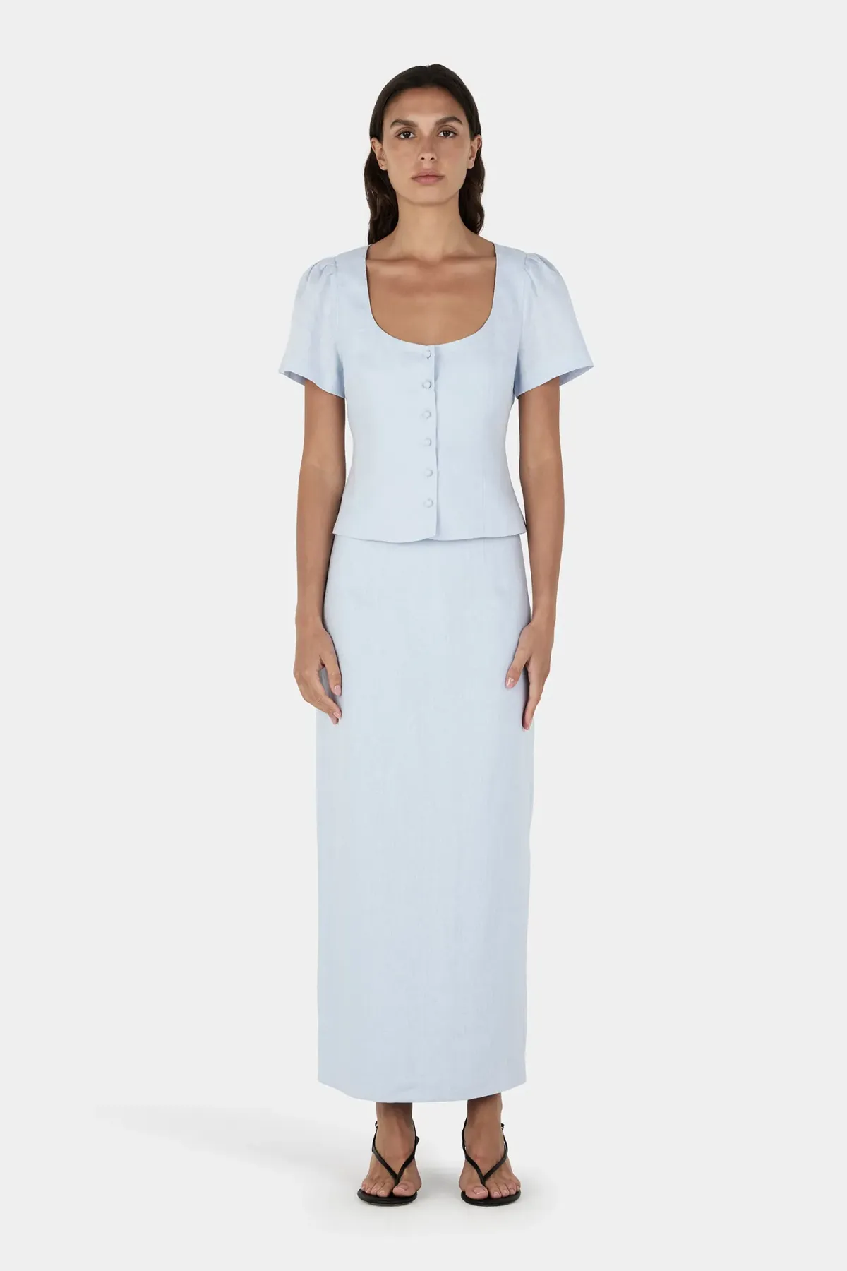HANSEN + GRETEL Sellar Linen Top Baby Blue - Image 6