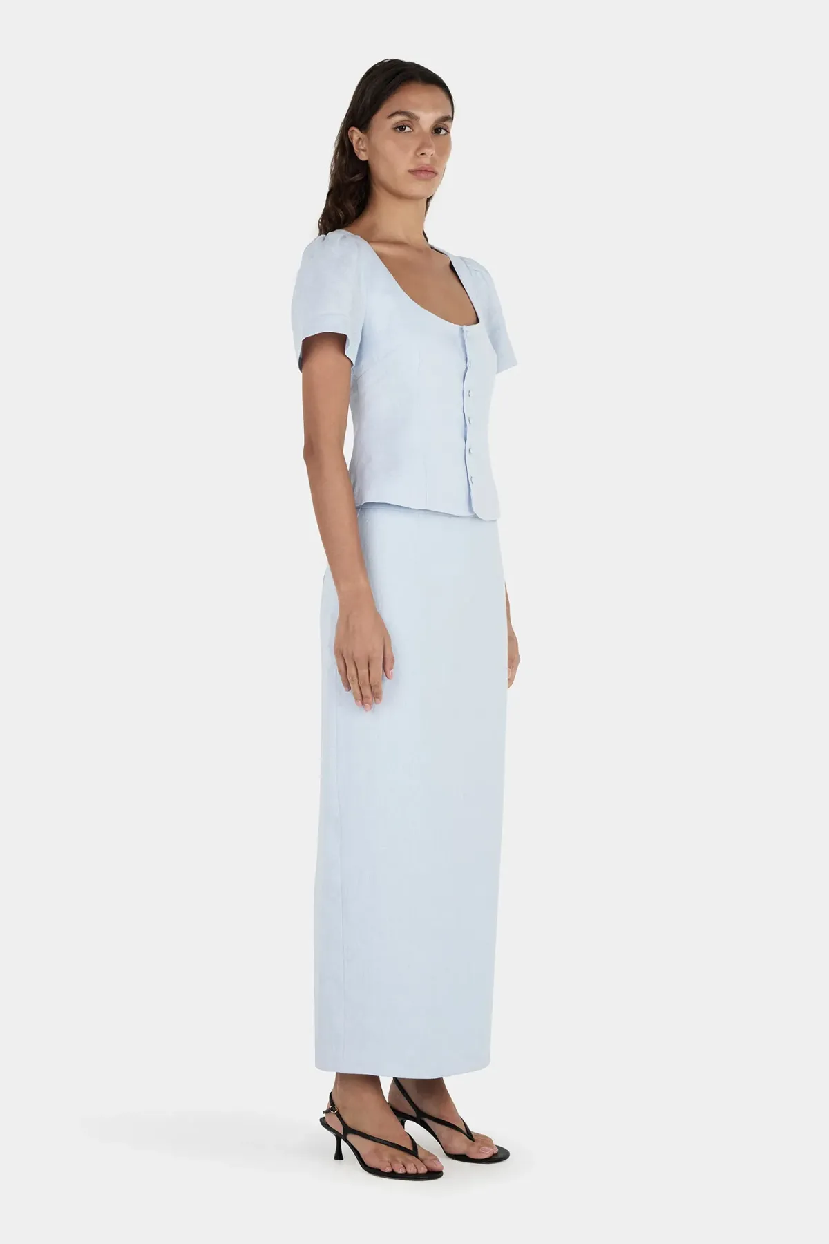 HANSEN + GRETEL Sellar Linen Top Baby Blue - Image 4