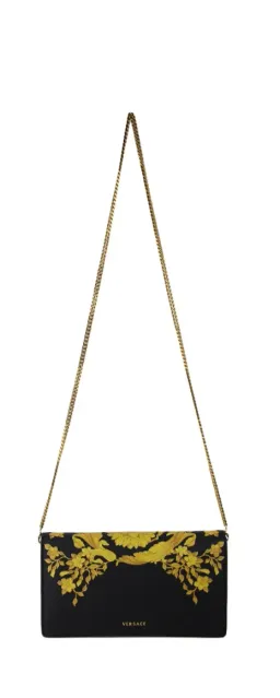 Versace classic Barocco print wallet on chain/crossbody clutch bag for rent on The Volte - image 5