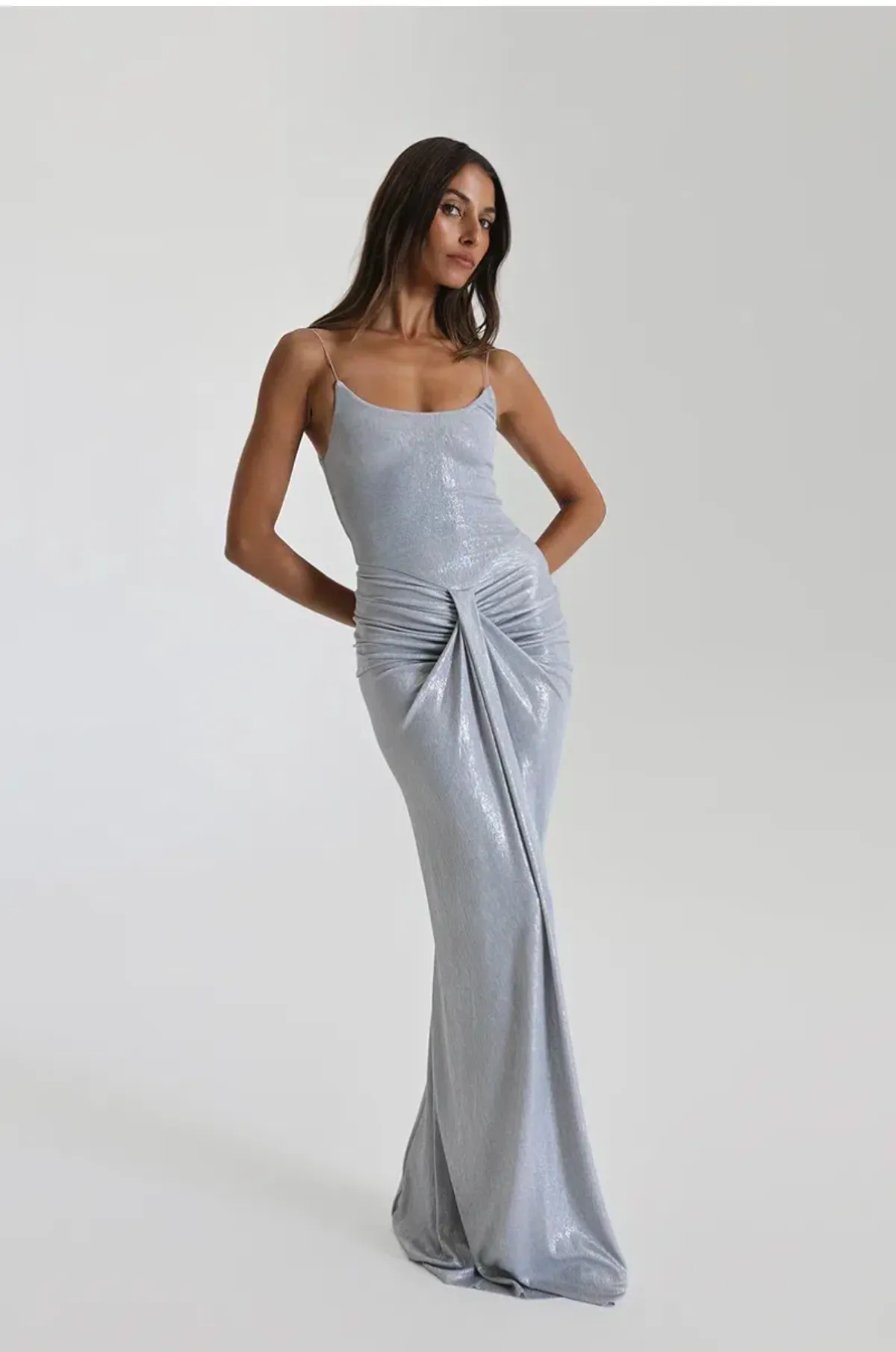 Natalie Rolt Allora Gown Silver size 10 - Image 1