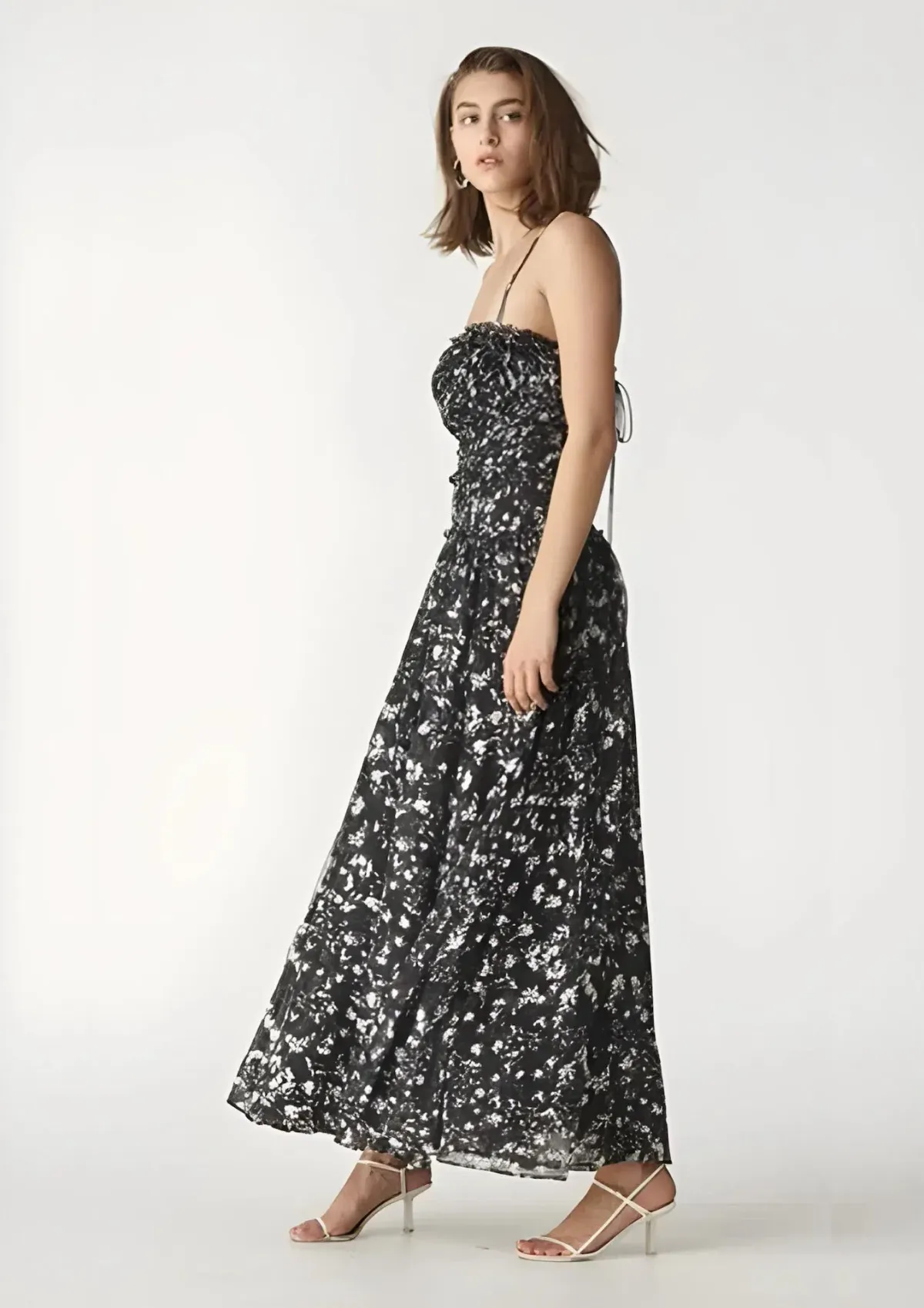 Rachel Gilbert Arietta Patterned Silk Chiffon Maxi Dress Print Size 8 - Image 1