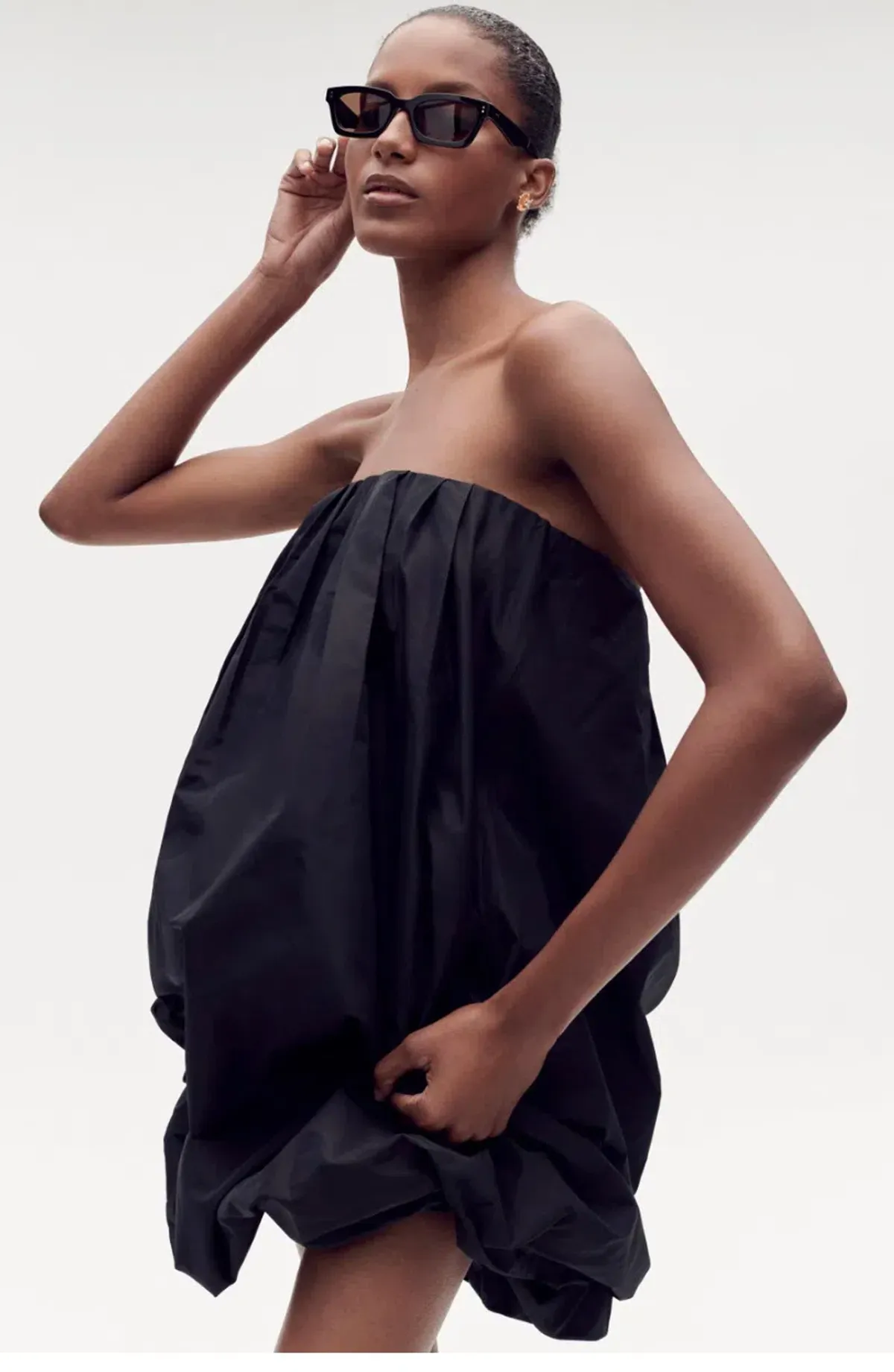OROTON Taffeta Bubble Mini Dress Black 8 AU - Image 1