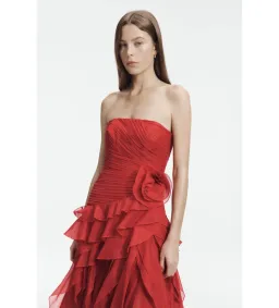 Aje Canyon Gown in Scarlet Red Size AU10 for rent on The Volte - image 4