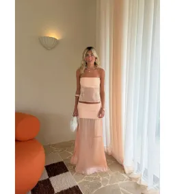 Desero Jacare Mallorca Top and Skirt Set in Orange Size M/AU10 for rent on The Volte - image 1