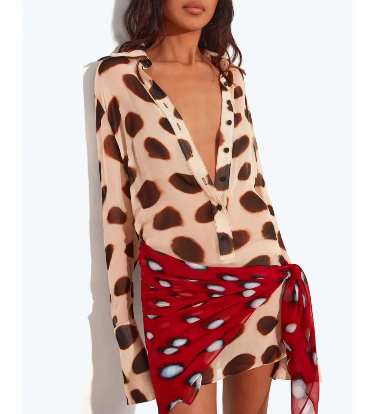 Rat & Boa Nilah Shirt Mini Dress in Animal Print Size XS/AU6 - Image 4
