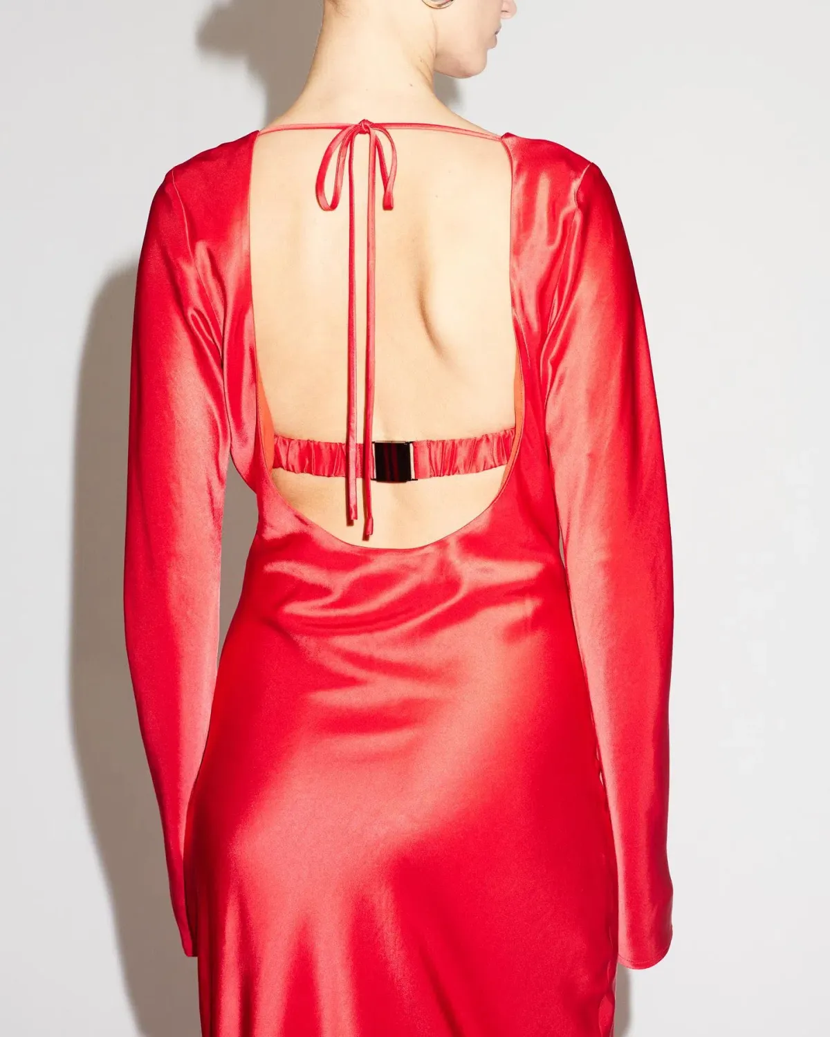 Lover Red Scoop Neck Long Sleeve Maxi Dress - Image 4