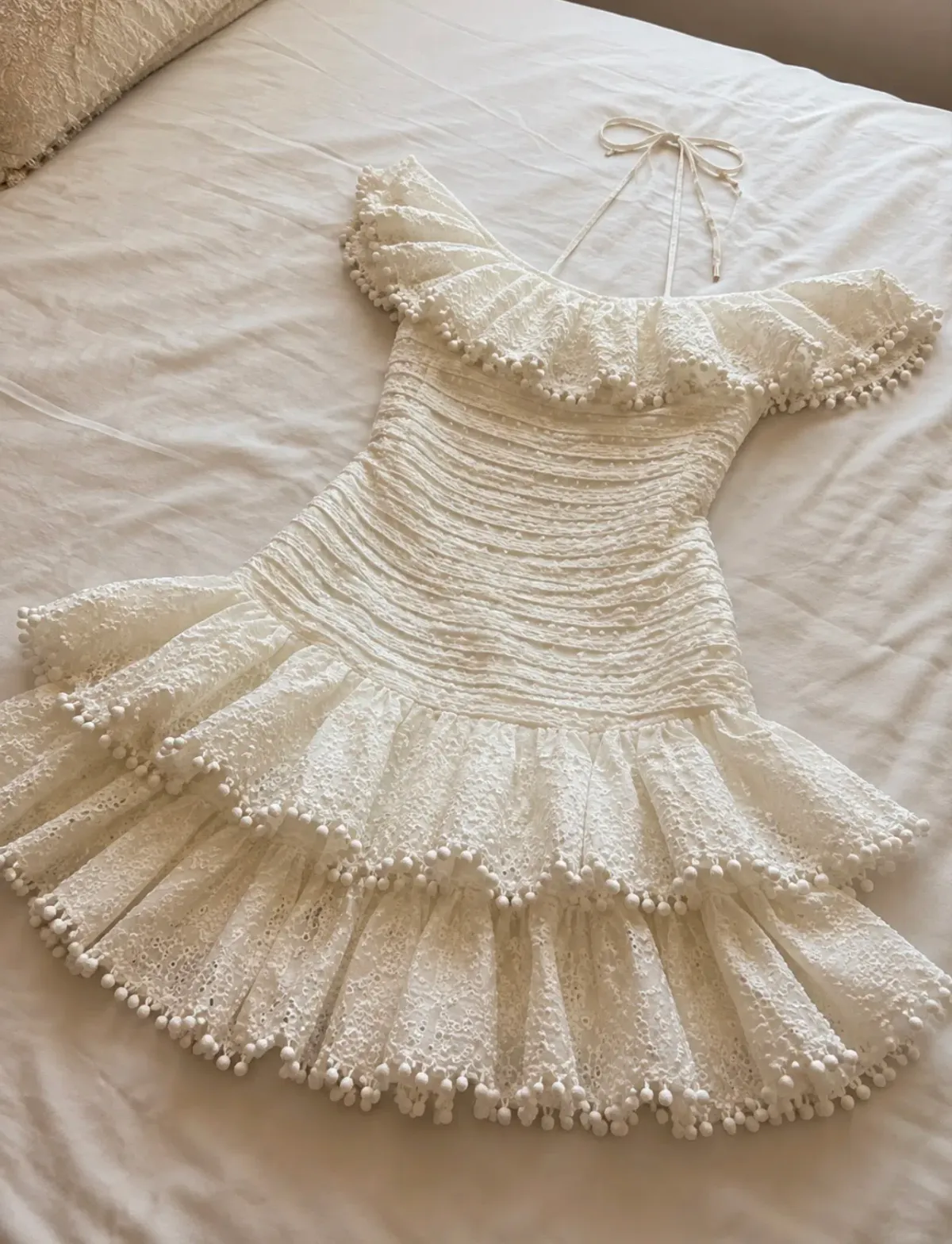 Zimmermann Allia Pintuck Short Dress – Ivory – Size 2 / AU 12 - Image 5