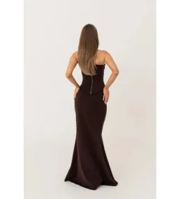 Hntr The Label Louie Gown in Brown Size AU10 for rent on The Volte - image 2