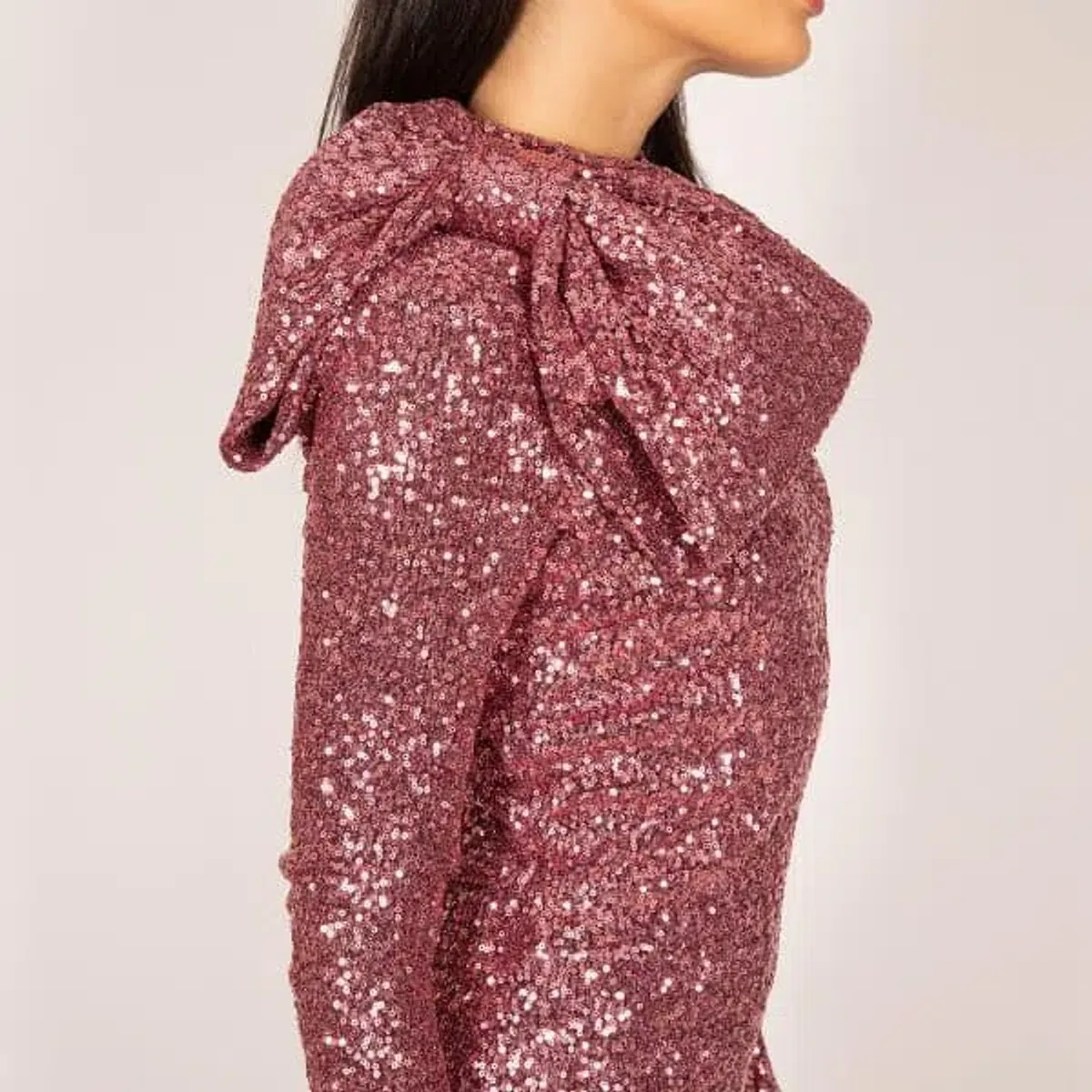REBECCA VALLANCE MONA BOW EMBELLISHED SEQUIN MINI DRESS SIZE 10 - Image 3