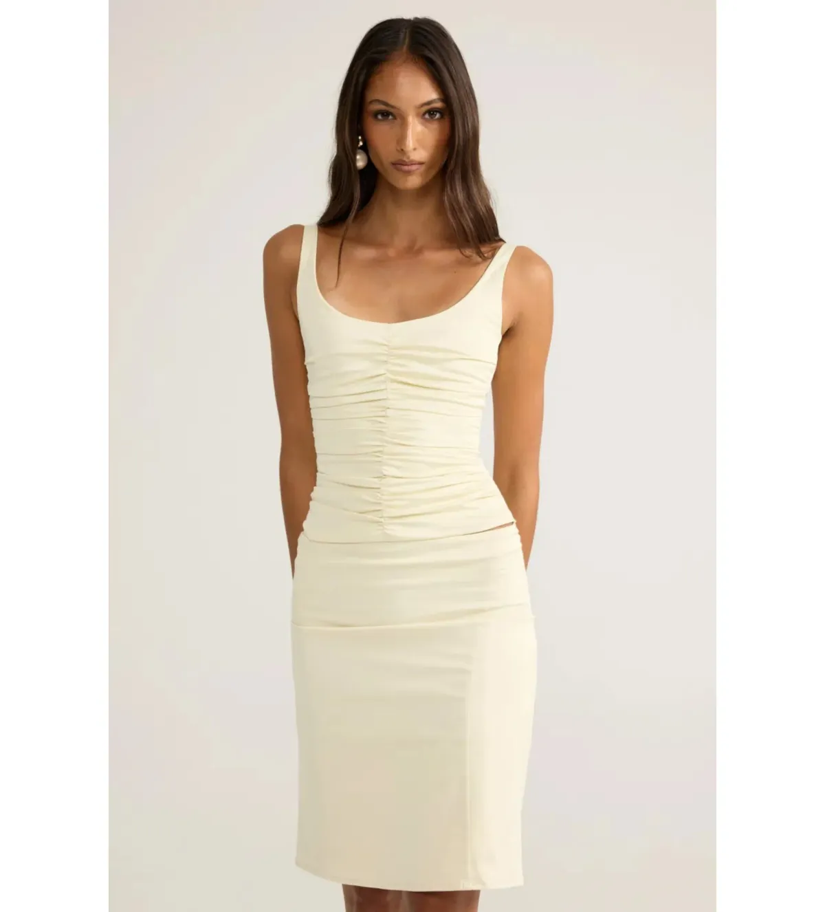 Ance Gria Atlein Top and Midi Skirt Set in Cream Size M/AU10 - Image 2