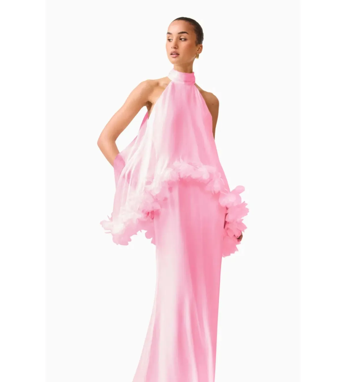 Elliatt Poppy Cape Gown in Pink Size S/AU8 - Image 2
