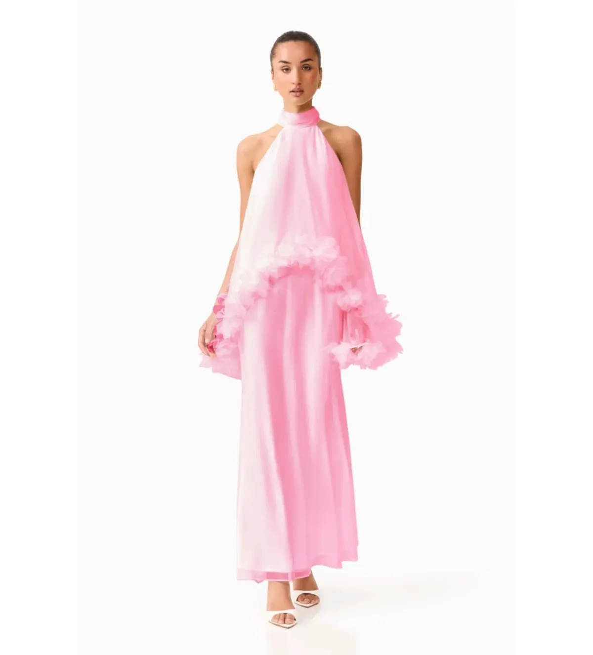 Elliatt Poppy Cape Gown in Pink Size M/AU10 - Image 3
