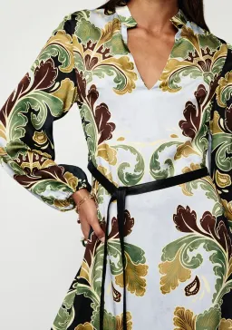 🌻MOS the Label Ivara Midi Dress - Size 12 AU - Satin Floral Green Maxi 🌻 for rent on The Volte - image 4