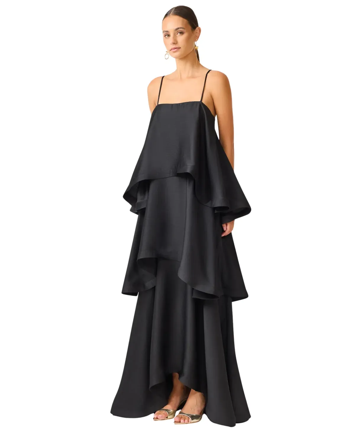 Elliatt Tilly Tiered Maxi Dress Black Size L - Image 5