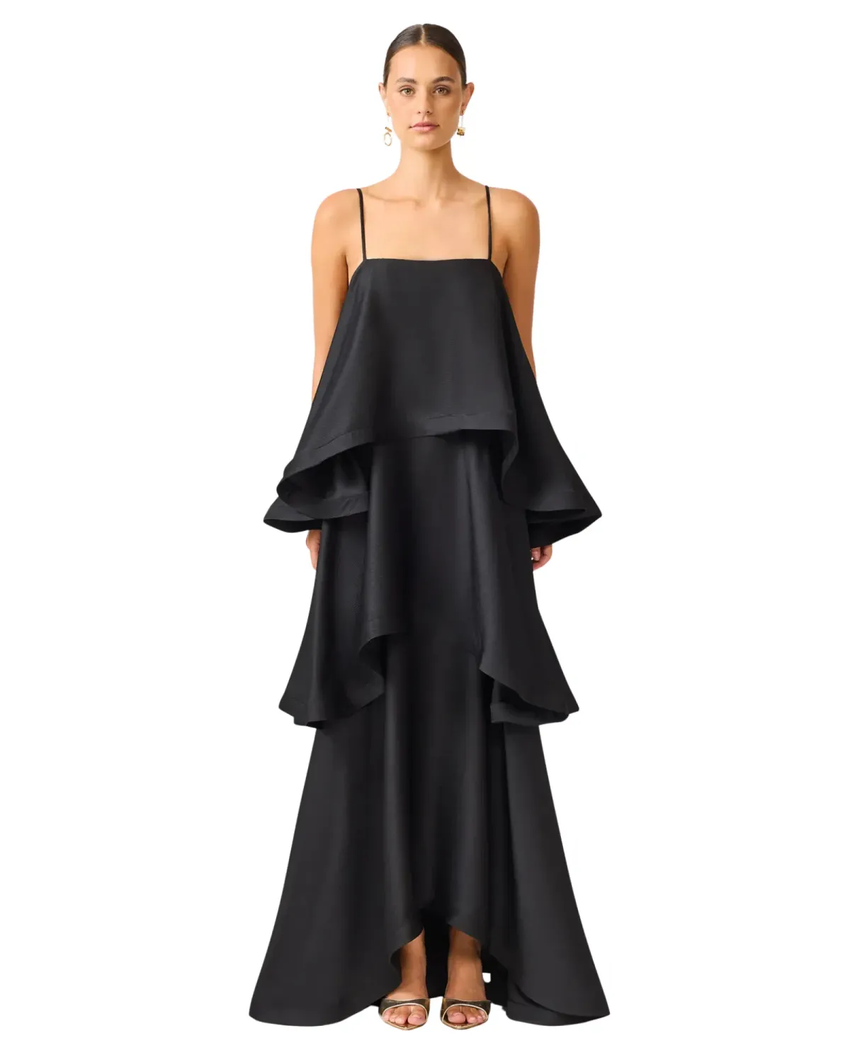 Elliatt Tilly Tiered Maxi Dress Black Size L - Image 2
