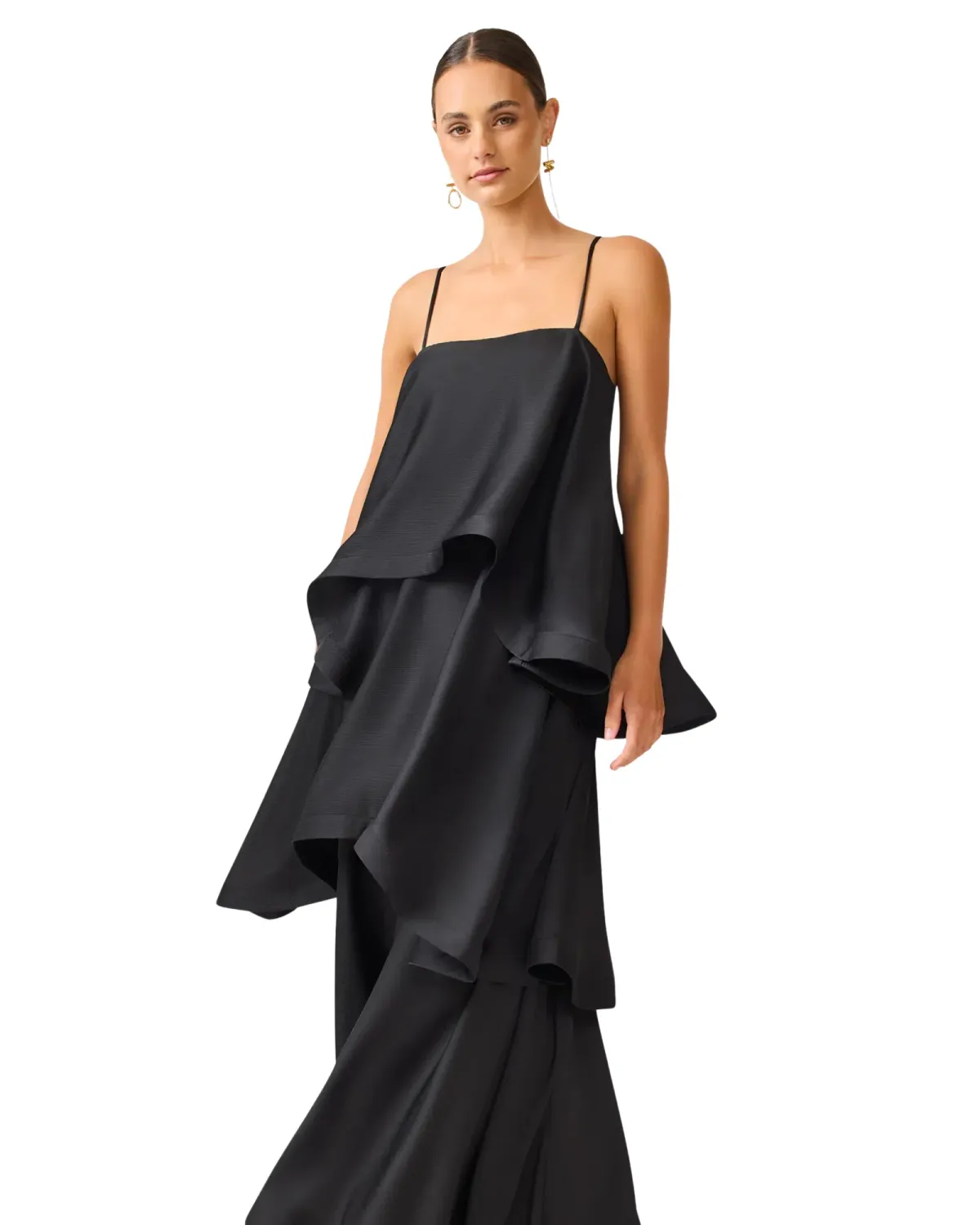 Elliatt Tilly Tiered Maxi Dress Black Size L - Image 4