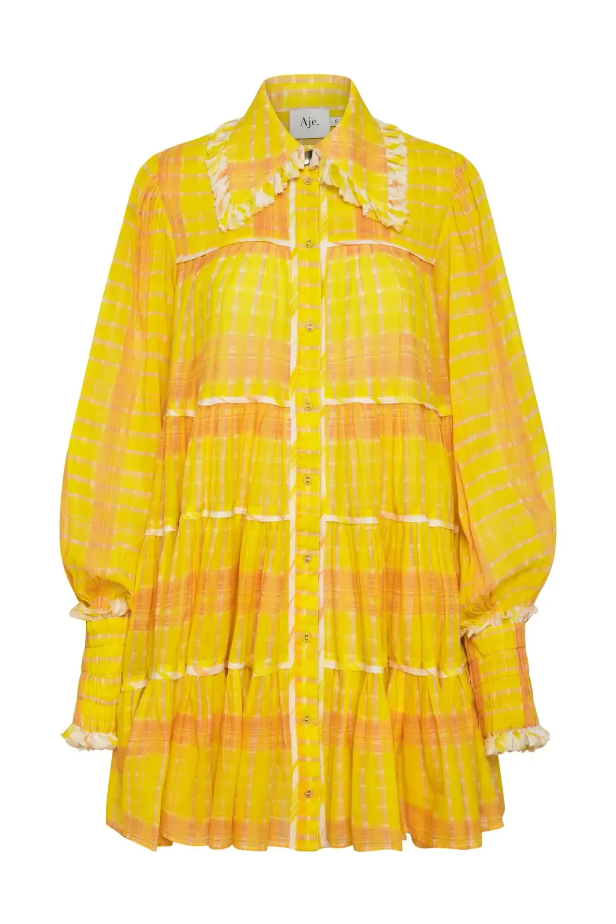 AJE Women's Wilderness Printed Cotton Mini Dress In Yellow - Image 2