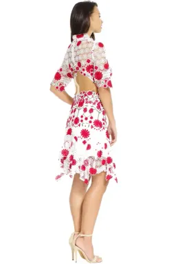 Thurley English Rose Dress Red Floral Size AU 6 for rent on The Volte - image 2