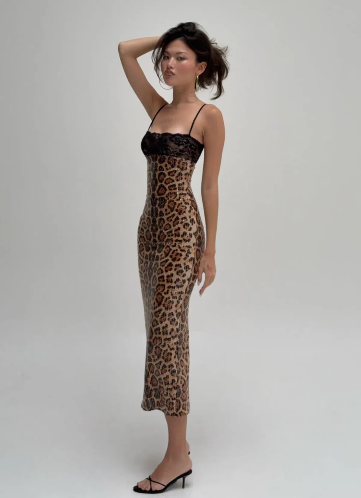 Malimarea Chui Sequin Midi Dress in Leopard Print Size M / AU 10 - Image 2