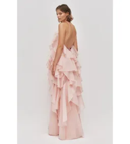 Aje Pandorea Layered Maxi Dress in Pastel Pink Size AU10 for rent on The Volte - image 3