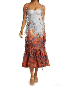 Zimmermann Wild Botanica Printed Petal Midi Dress in Wildflower for rent on The Volte - image 1