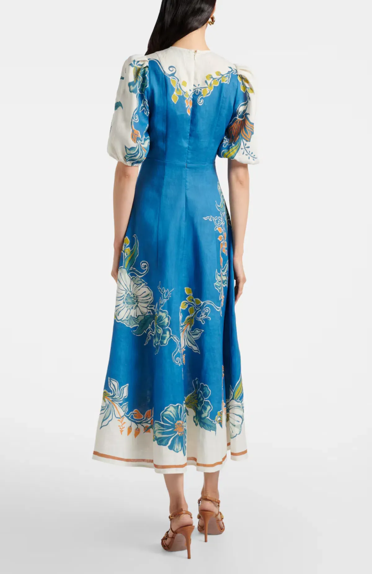 Alémais Luda Floral Linen Midi Dress Size AU 12 / L - Image 2