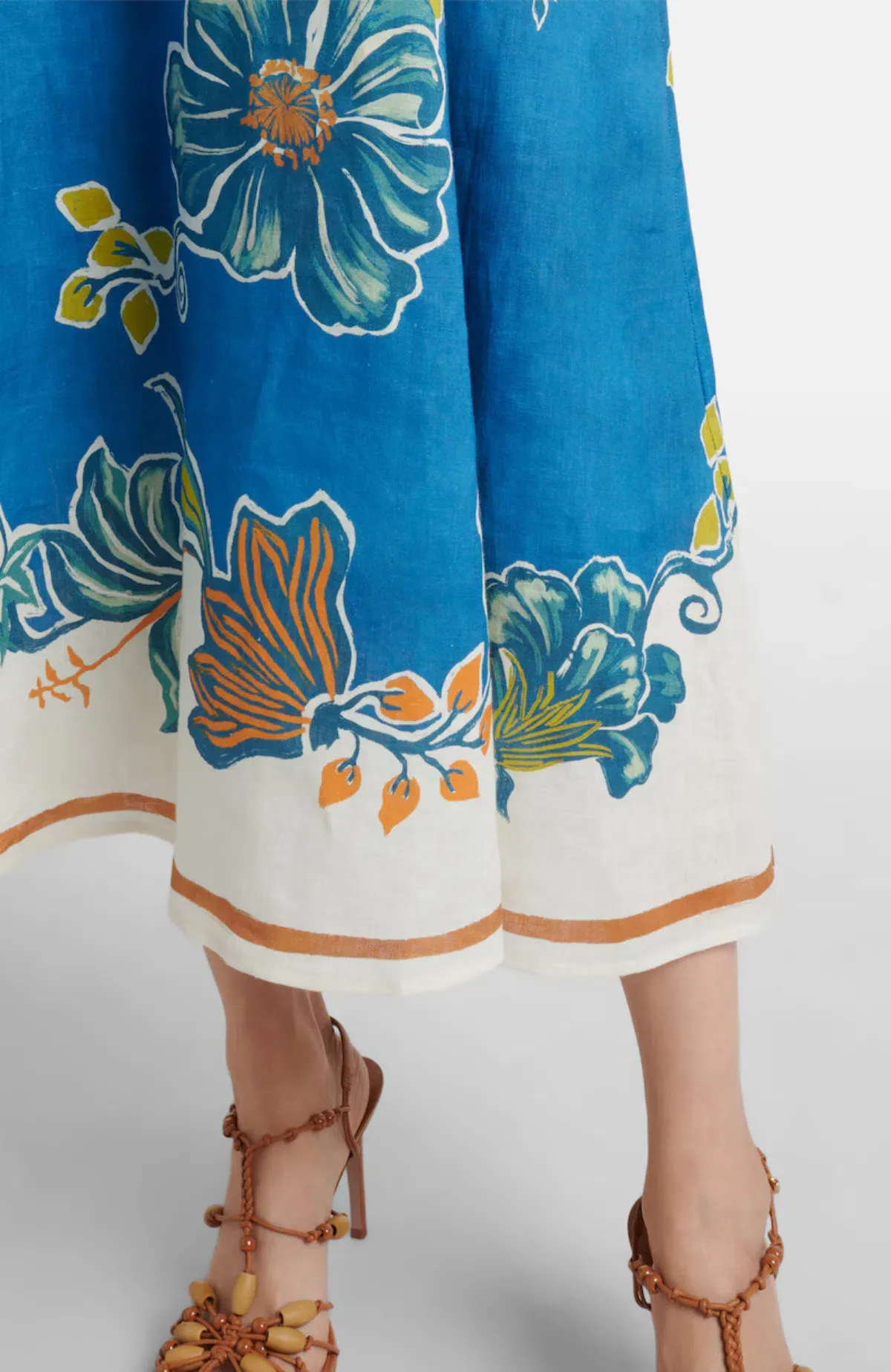 Alémais Luda Floral Linen Midi Dress Size AU 12 / L - Image 4