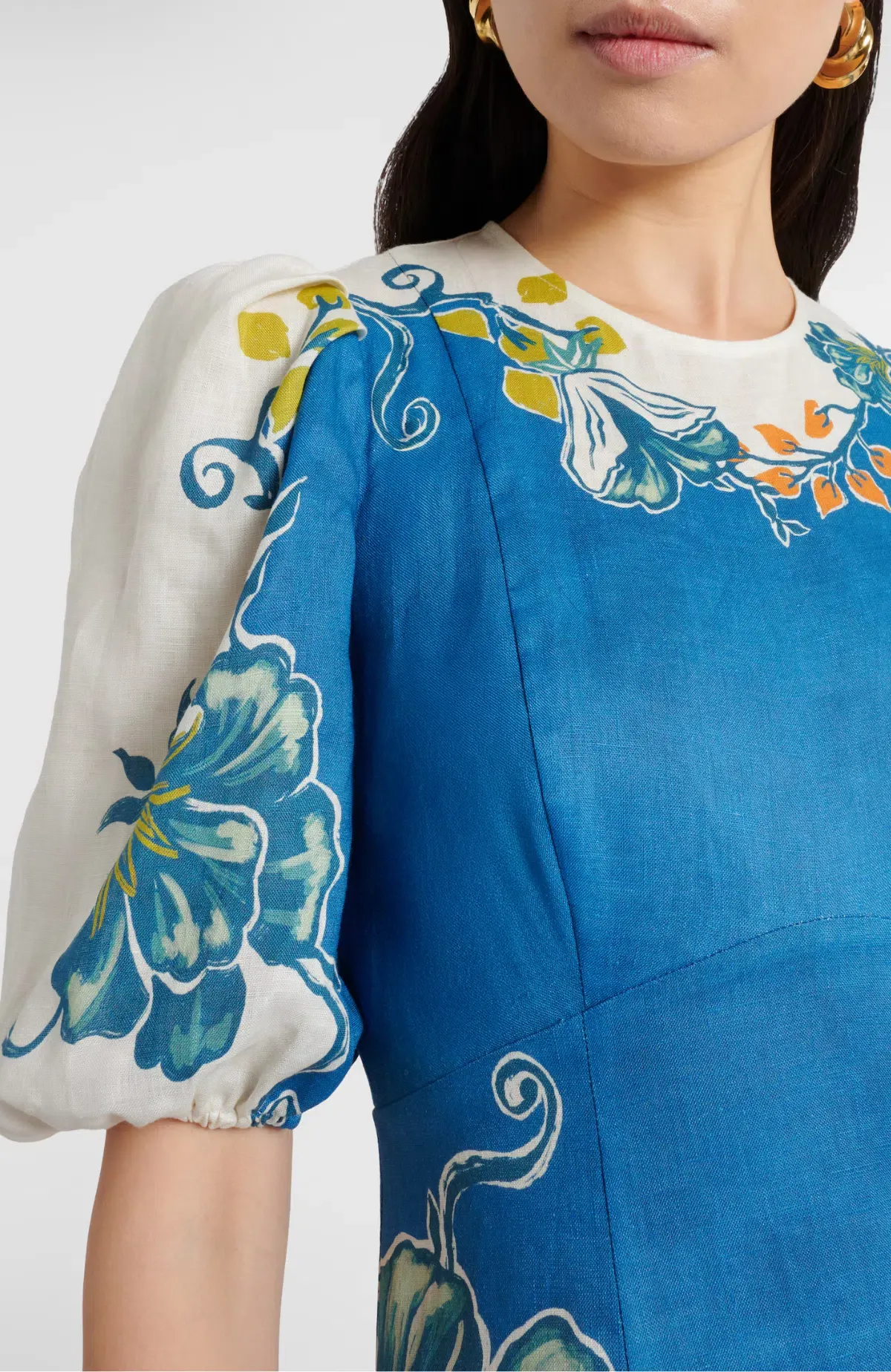 Alémais Luda Floral Linen Midi Dress Size AU 12 / L - Image 3