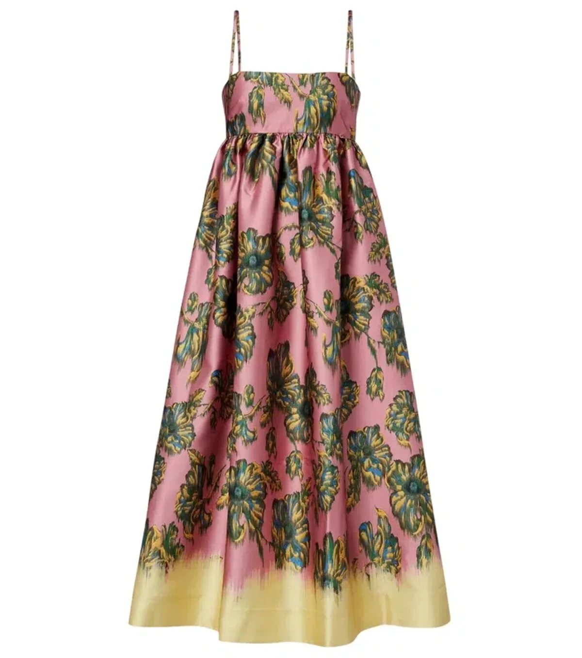 Alemais Faye Floral Midi Dress, Pink and Yellow Floral Dress Size 8 / Size S - Image 1