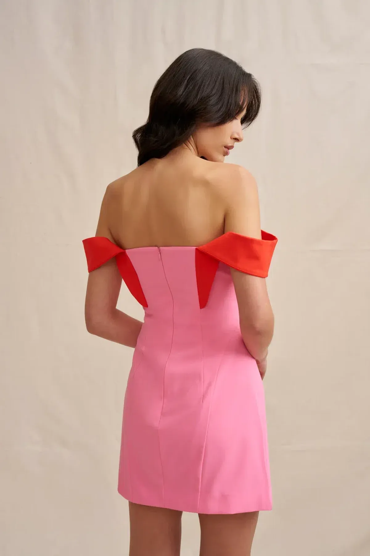 By Johnny Cleo Mini Dress Pink & Red - Size 8 AU / S - Image 5