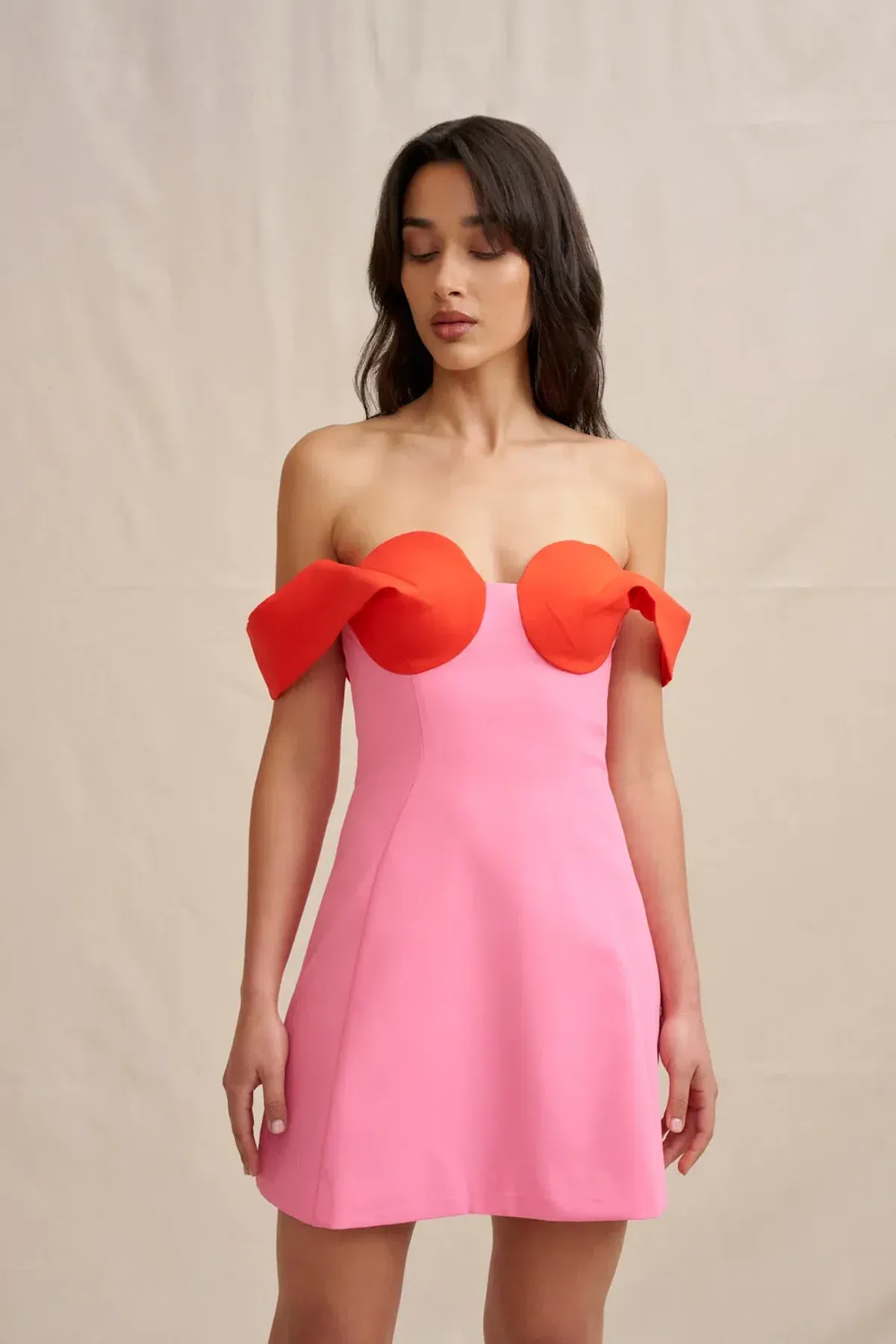 By Johnny Cleo Mini Dress Pink & Red - Size 8 AU / S - Image 4