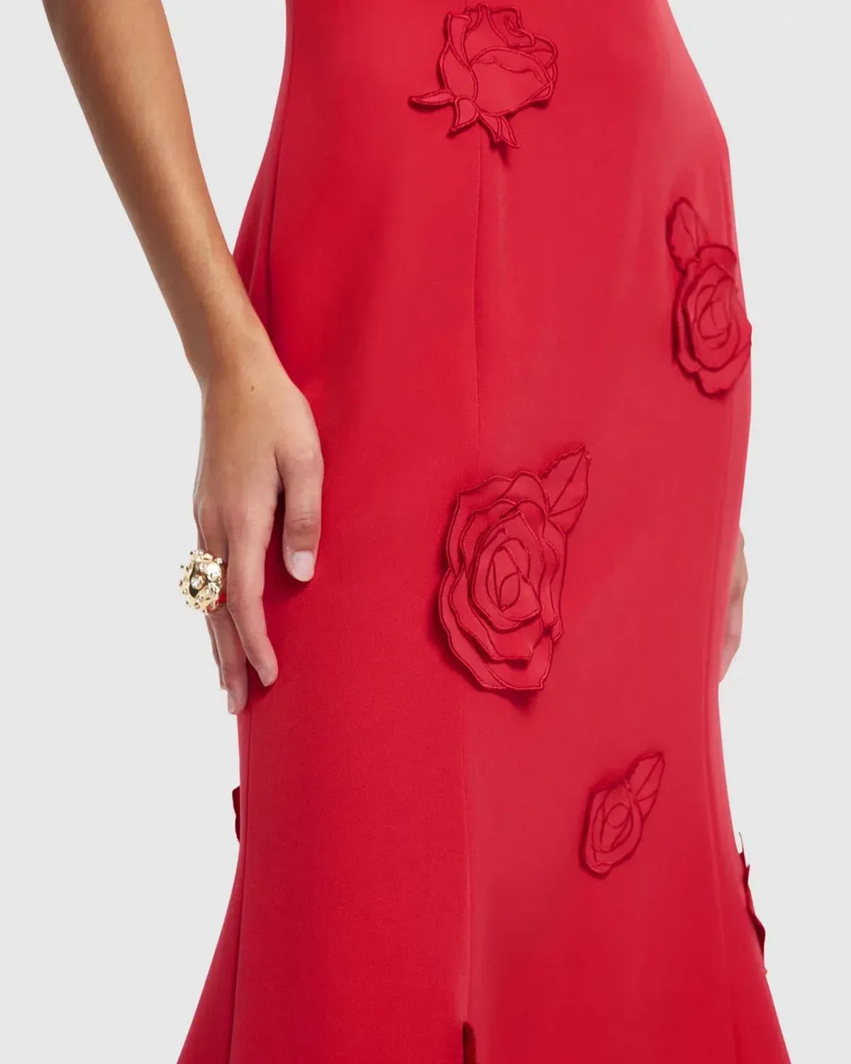 🌹Leo Lin Emily Appliqué Midi Dress in Scarlett Red - Size 8 AU 🌹 - Image 2