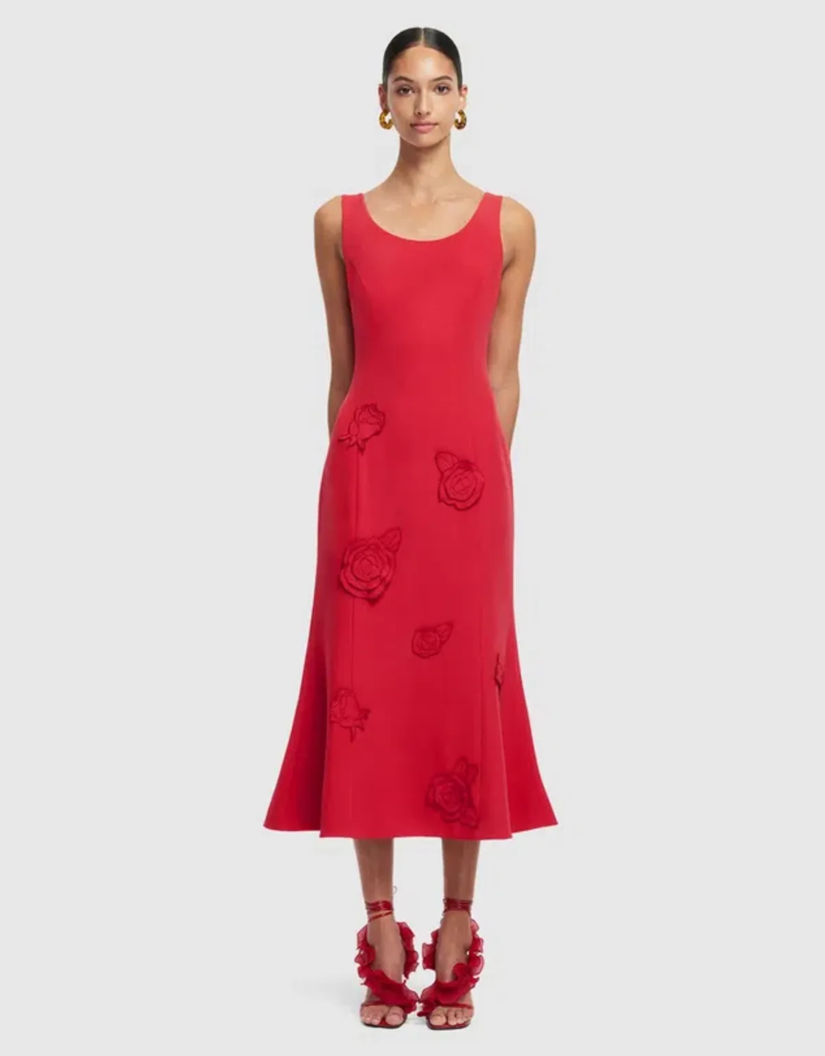 🌹Leo Lin Emily Appliqué Midi Dress in Scarlett Red - Size 8 AU 🌹 - Image 1