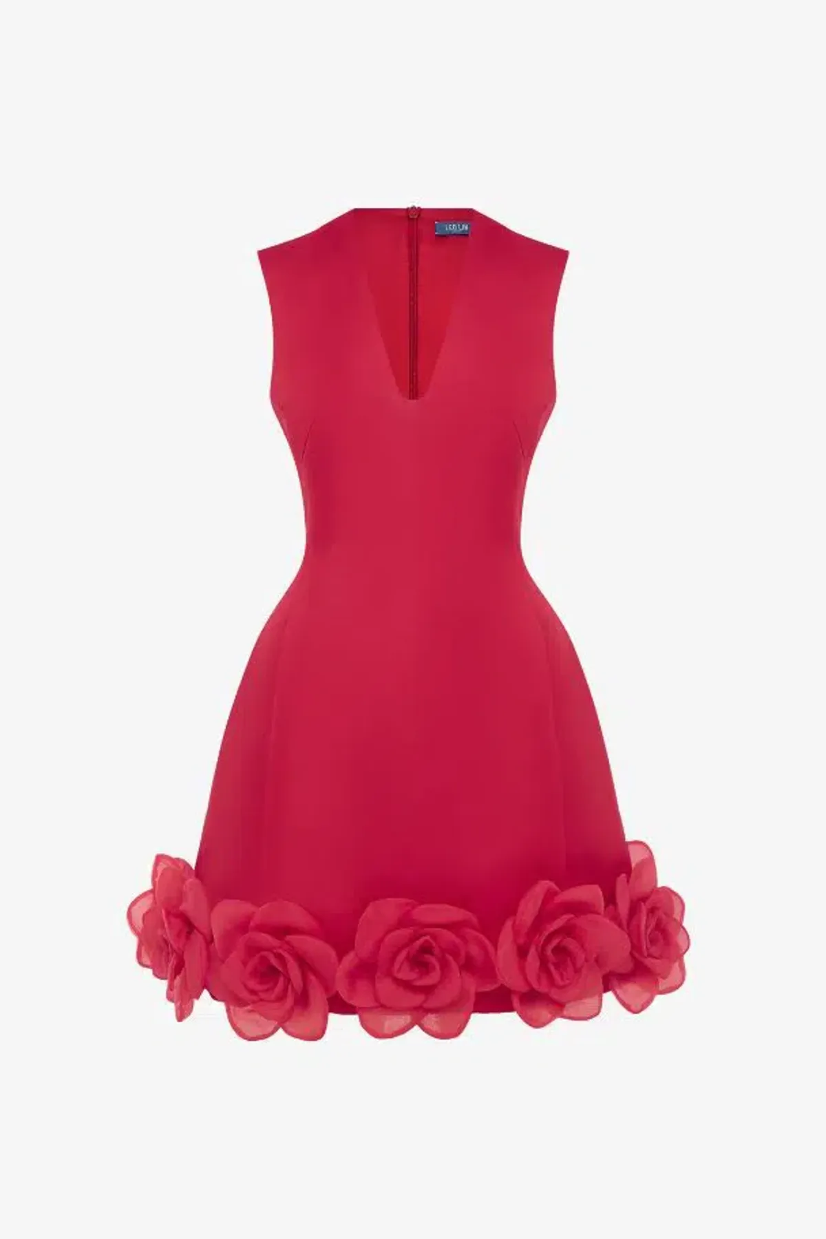 🥀 Leo Lin BREE V neck mini dress - Size 6 - Scarlett Red Floral outfit 🥀 - Image 4
