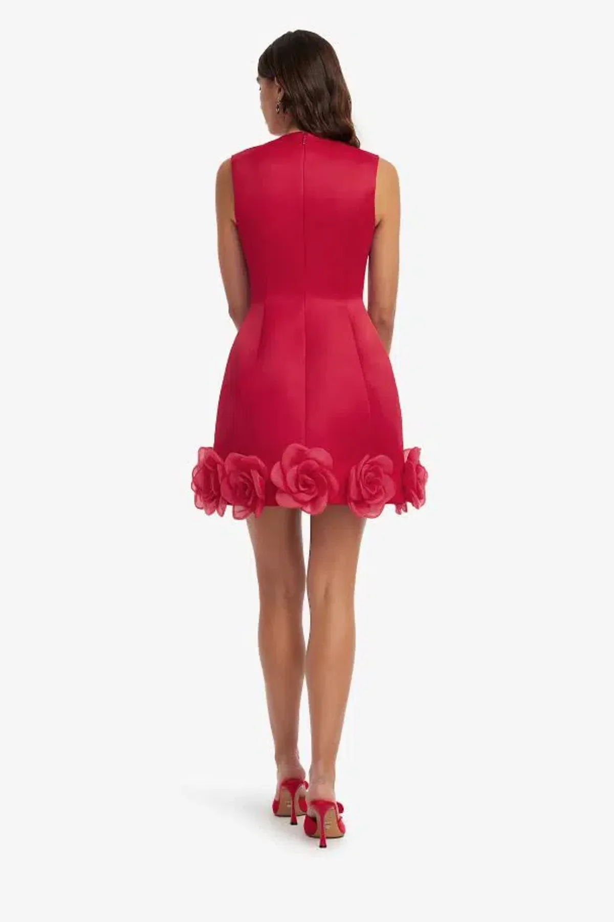 🥀 Leo Lin BREE V neck mini dress - Size 6 - Scarlett Red Floral outfit 🥀 - Image 3