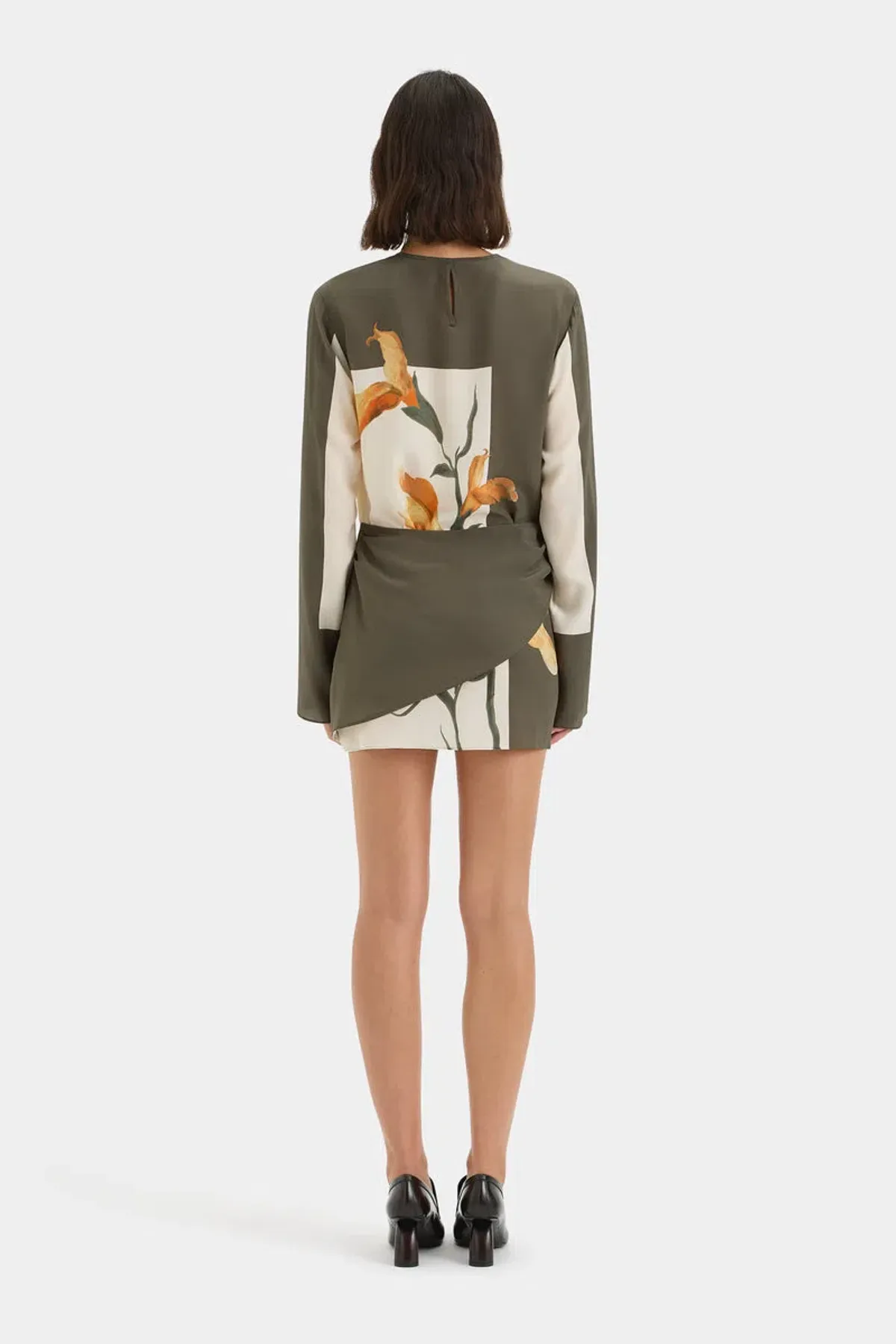 SIR CONSTANCE TWIST MINI DRESS SILK LONG SLEEVE | Size 1 AU 8 - Image 2
