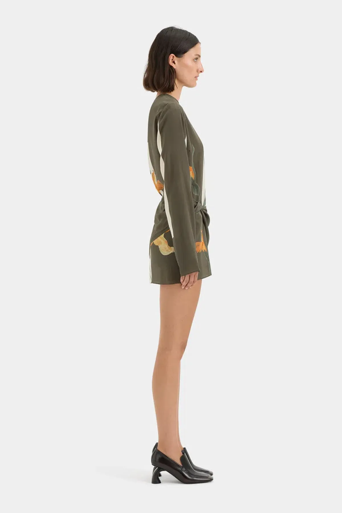 SIR CONSTANCE TWIST MINI DRESS SILK LONG SLEEVE | Size 1 AU 8 - Image 3