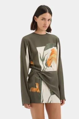 SIR CONSTANCE TWIST MINI DRESS SILK LONG SLEEVE | Size 1 AU 8 for rent on The Volte - image 5