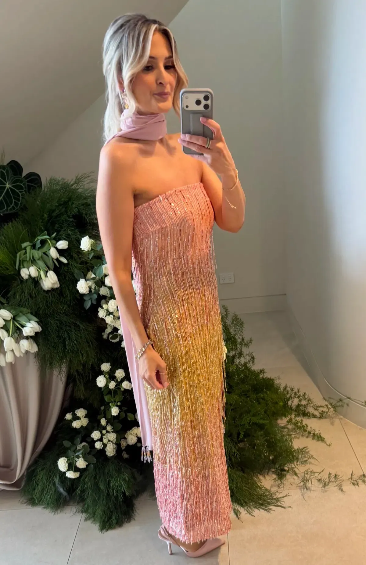 Aje amulet beaded midi dress size 8 - Image 2